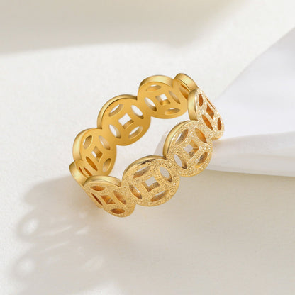 Ella Clásico Anillo Patrón | Oro