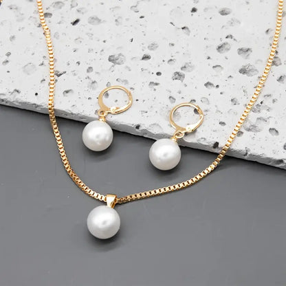 Golden Grace Conjunto de Joyería con Perlas | Oro