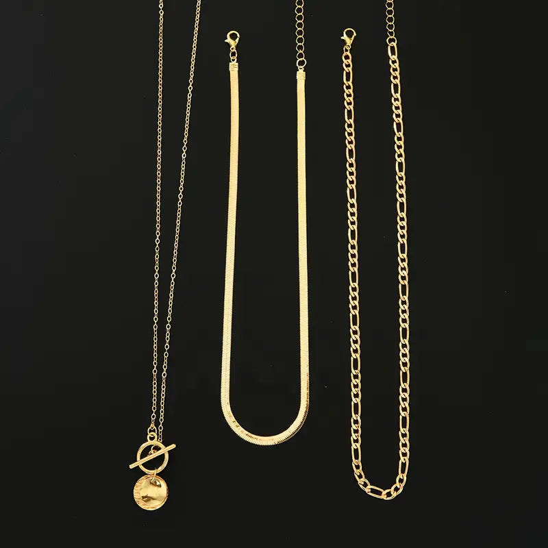 Savira Collares Multicapa Moneda Texturizada | Oro