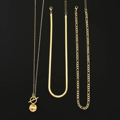Savira Collares Multicapa Moneda Texturizada | Oro