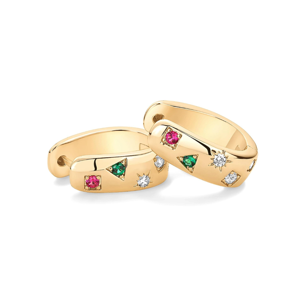 <p>Aretes en forma de aro Colorwave | Oro</p>