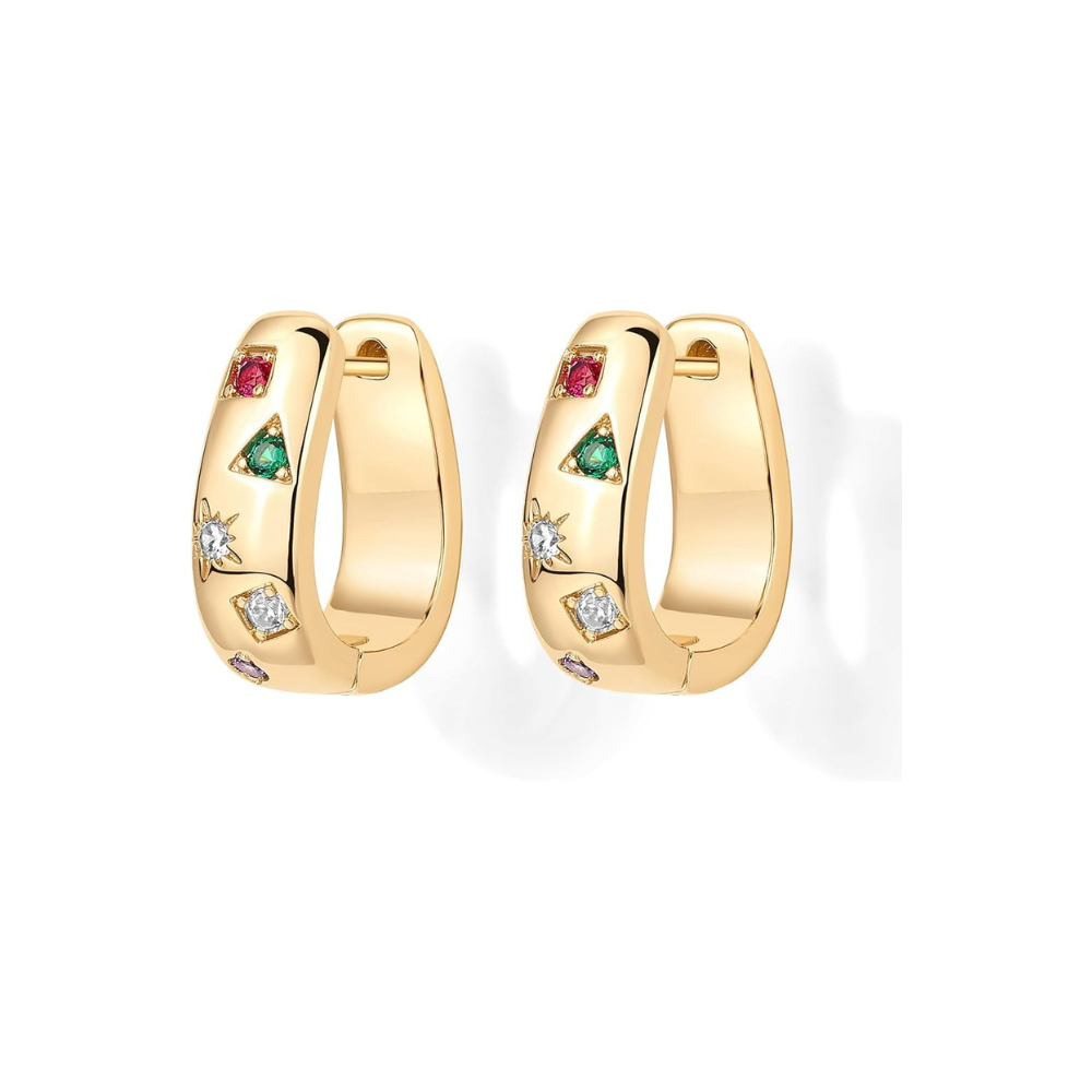 <p>Aretes en forma de aro Colorwave | Oro</p>