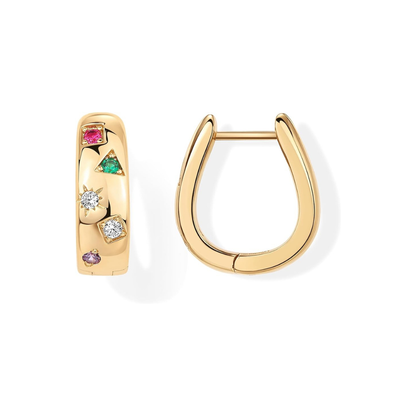 <p>Aretes en forma de aro Colorwave | Oro</p>