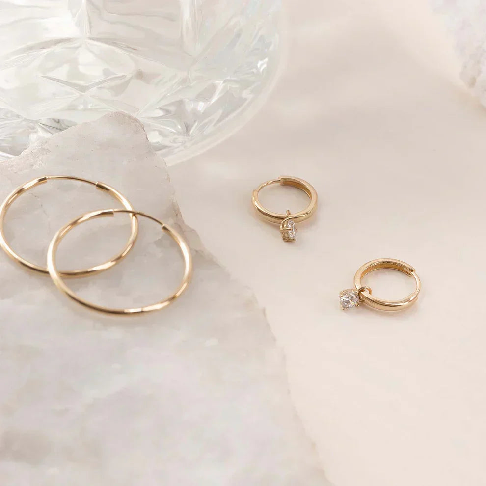 Larmes de Lune Aretes de Aro con Piedra | Oro