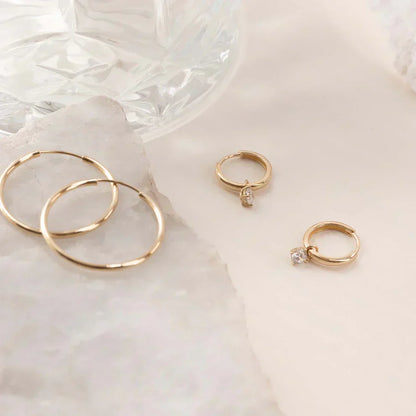 Larmes de Lune Aretes de Aro con Piedra | Oro