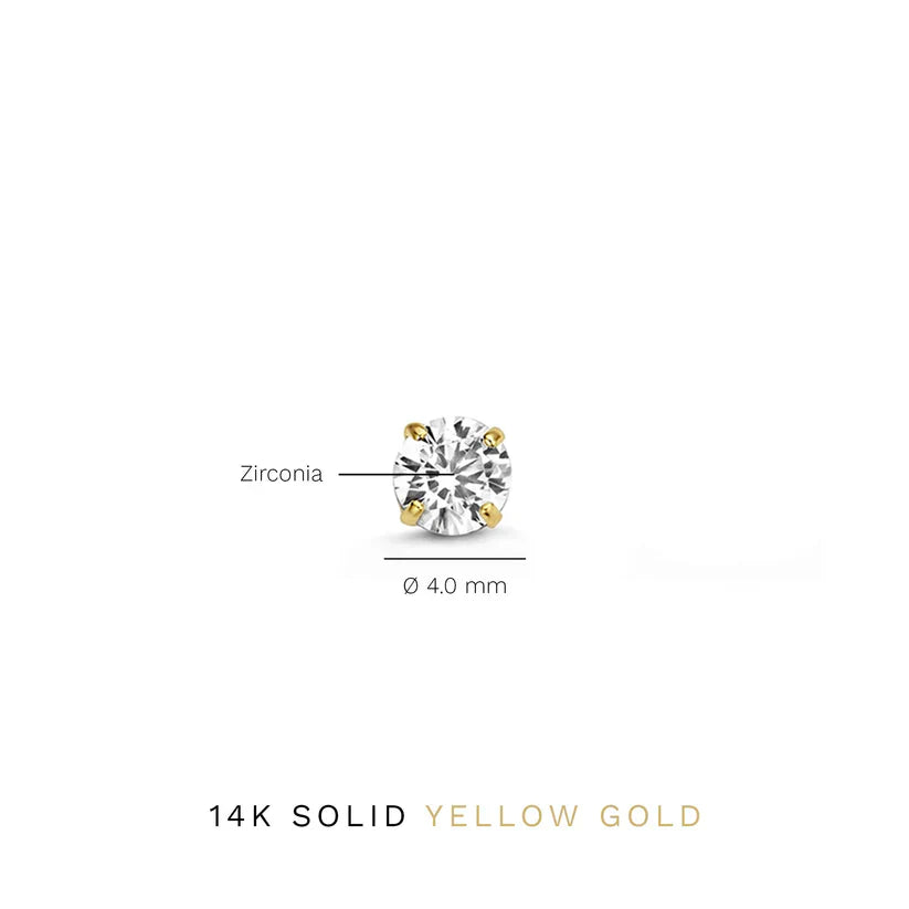 <p>Aretes tipo tachuela con piedra Larmes de Lune | Oro</p>