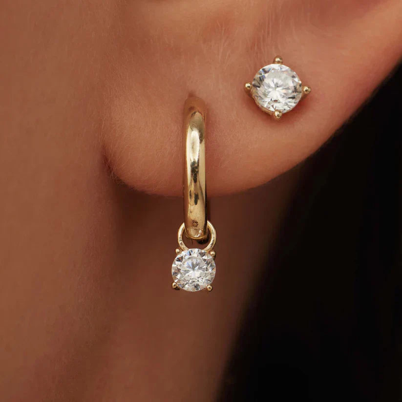 Larmes de Lune Set de Pendientes con Piedra | Oro