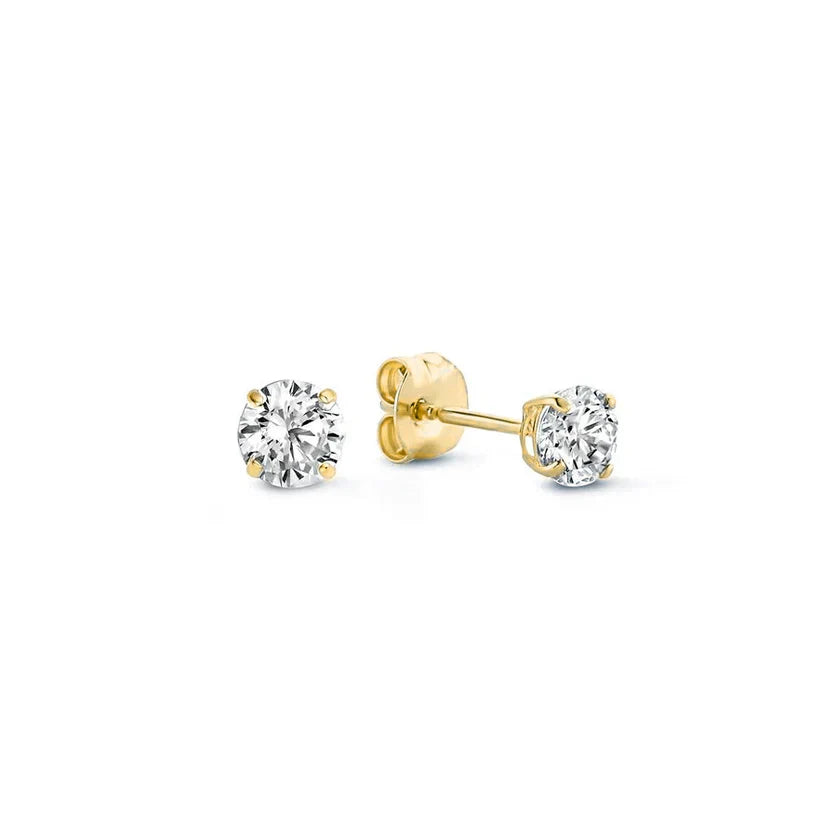 <p>Aretes tipo tachuela con piedra Larmes de Lune | Oro</p>