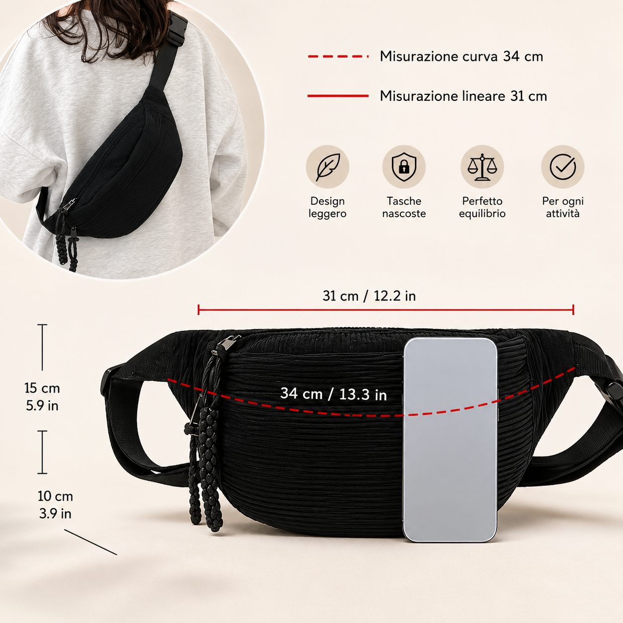 Petra | Bolso de Hombro en Pana