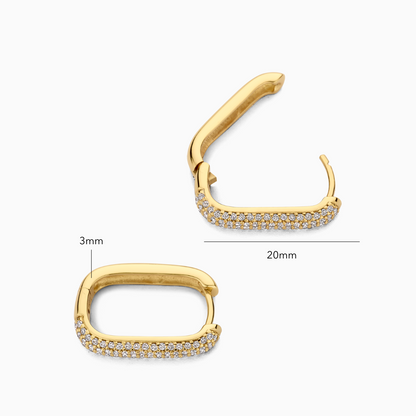<p>Aretes de Aro Pavé Icon | Oro</p>