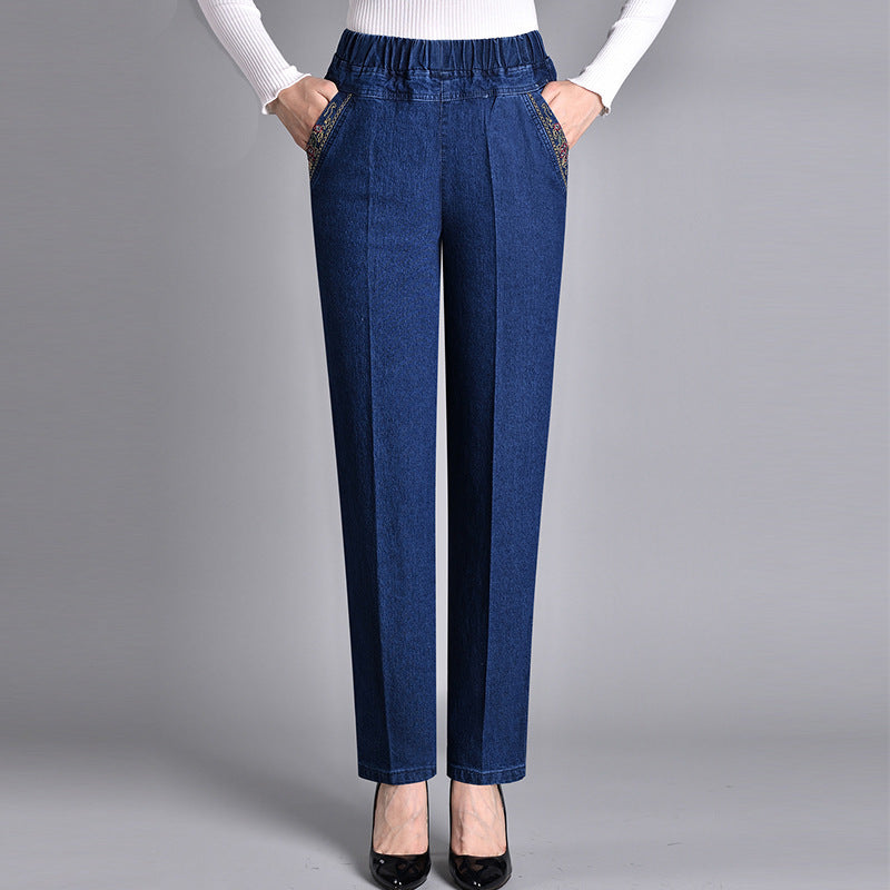 Laluna® | Jeans para mujer con bolsillos laterales y cinturilla elástica
