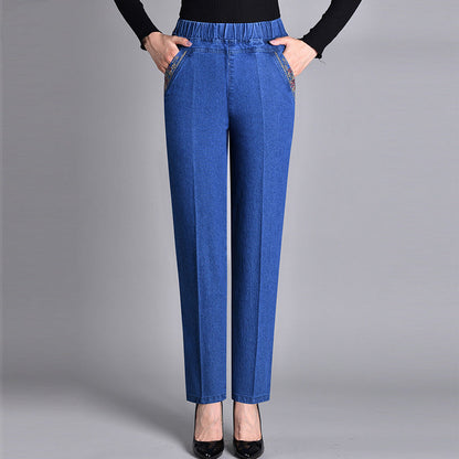 Laluna® | Jeans para mujer con bolsillos laterales y cinturilla elástica