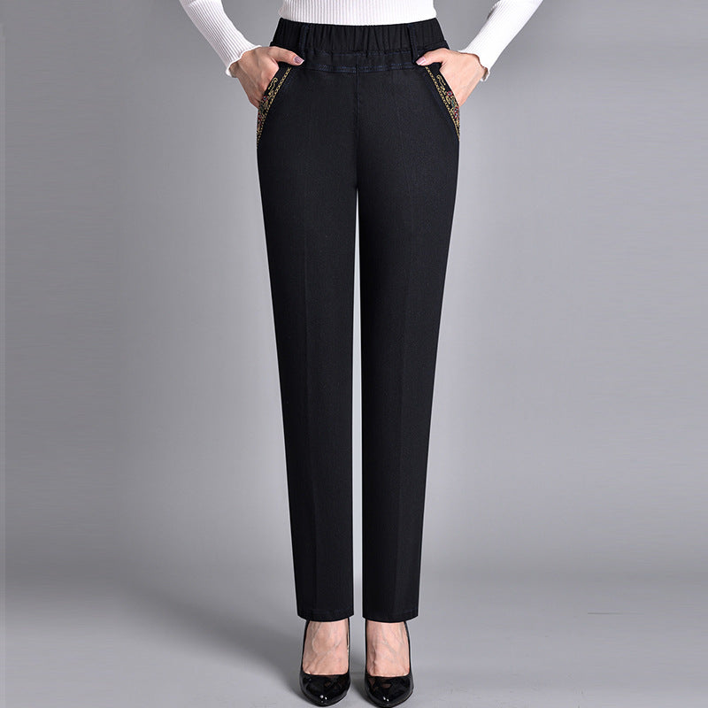 Laluna® | Jeans para mujer con bolsillos laterales y cinturilla elástica