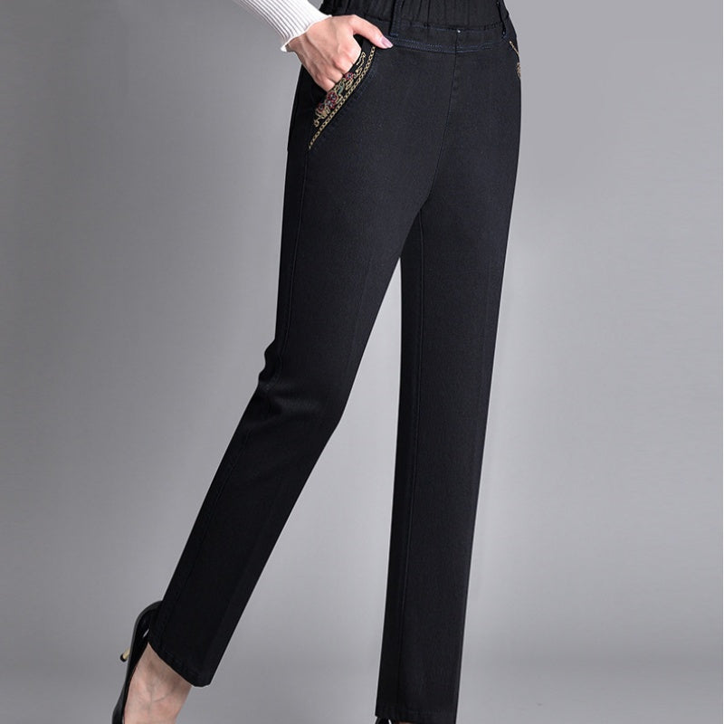 Laluna® | Jeans para mujer con bolsillos laterales y cinturilla elástica
